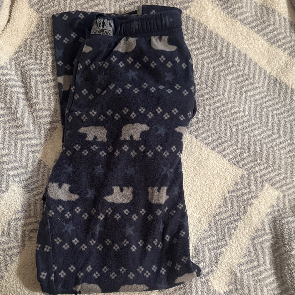 Lucky Brand Navy and White Patterned Men's Pants